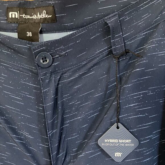 Travis Mathew Mens Hybrid Short Dress Blues Golf Shorts Size 38 Blue Navy SP NWT - Picture 4 of 12